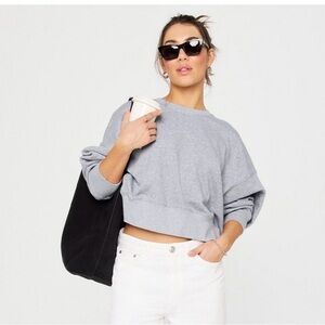 Fabletics Gray Cropped Sweatshirt